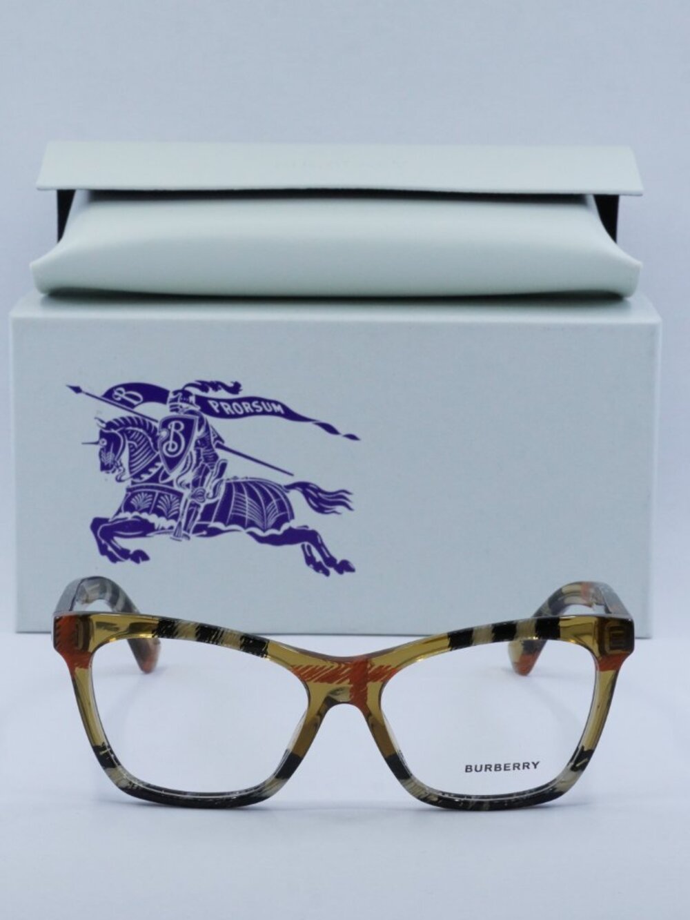Burberry BE2416 4146 Cat Eye Eyeglasses 52mm - Check Sand - Picture 7 of 10